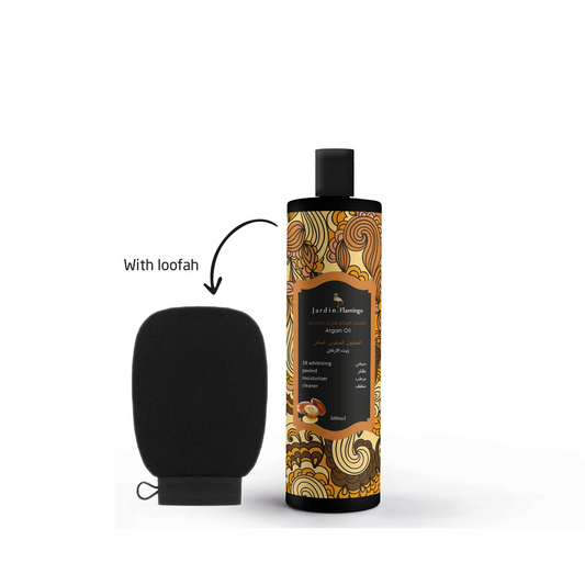 Moroccan Soap Liquid argan oil With Loofah 500ml Intlcosmetic